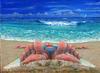 beach shore toes acrylic painting